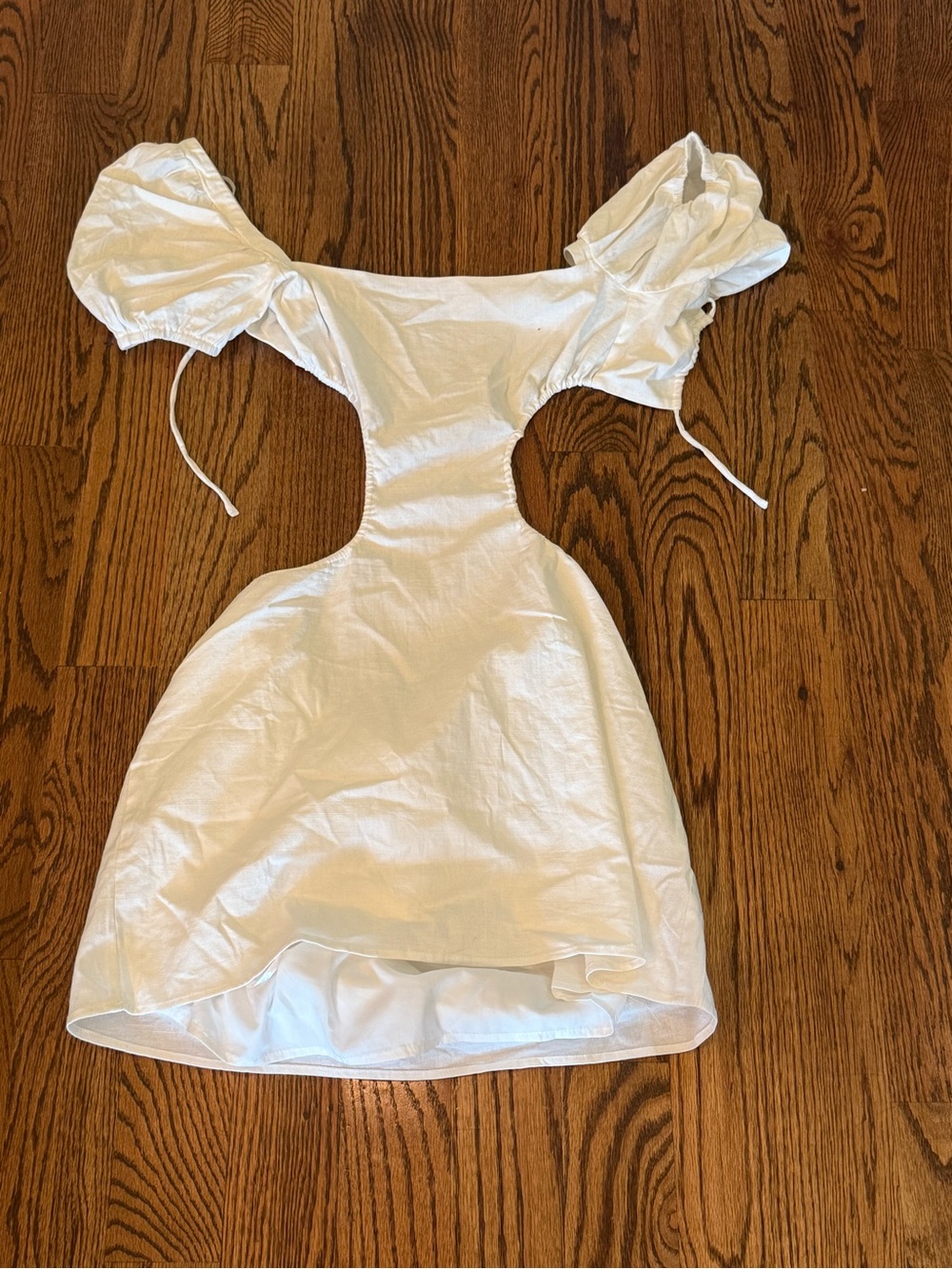 White Fox Boutique White Puff-Sleeve Cutout Mini